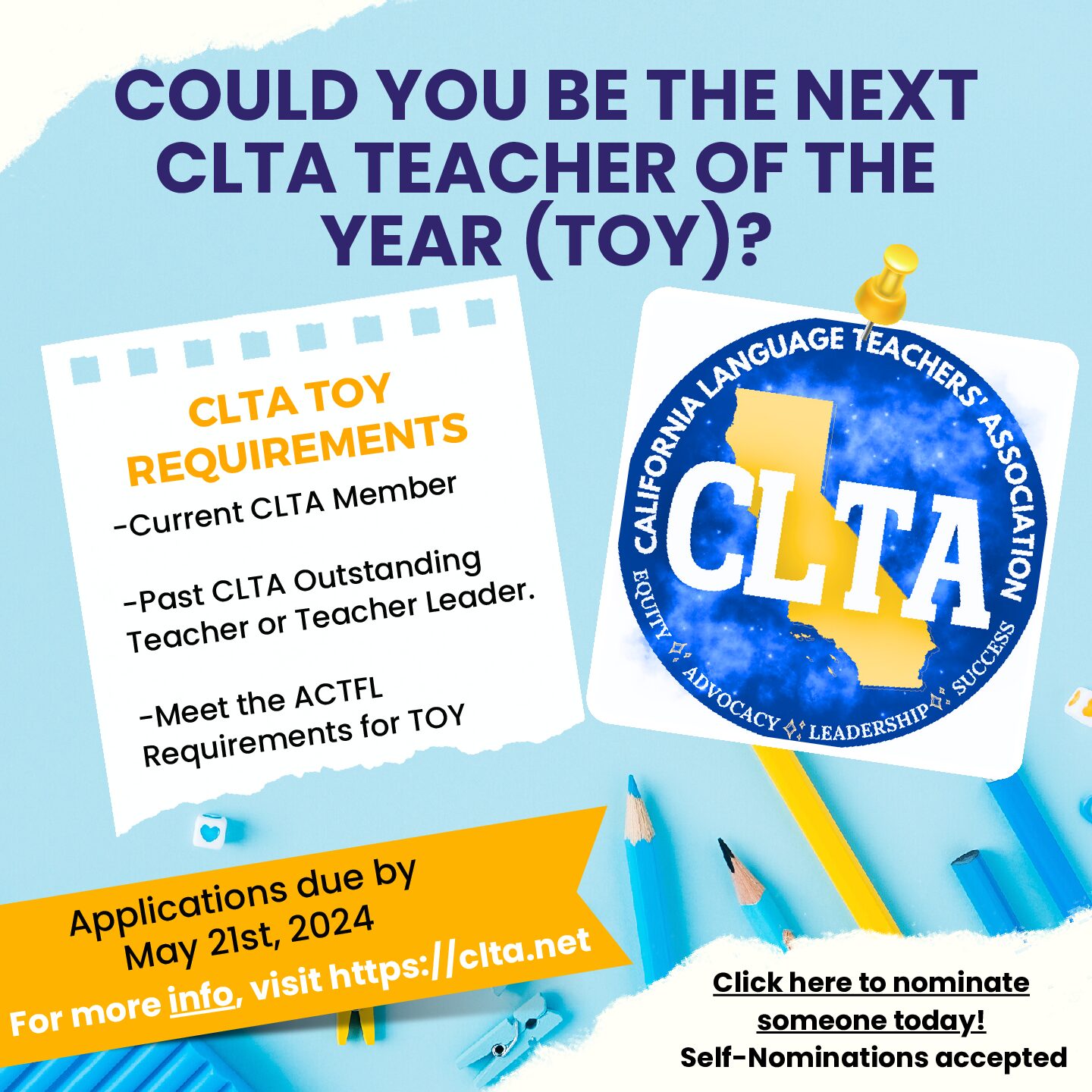 CALL FOR CLTA TOY Flyer